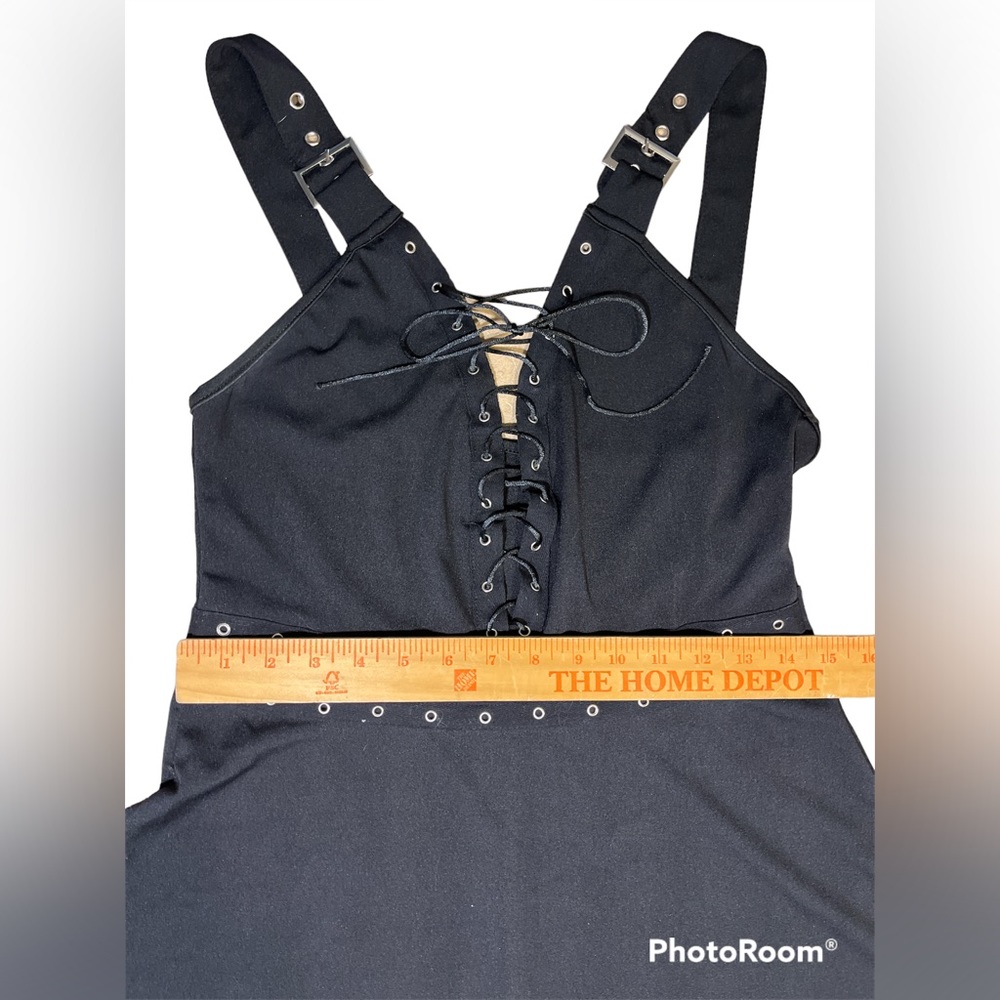 Gothic Black Suspenders Dress Size Large - Picture 5 of 6